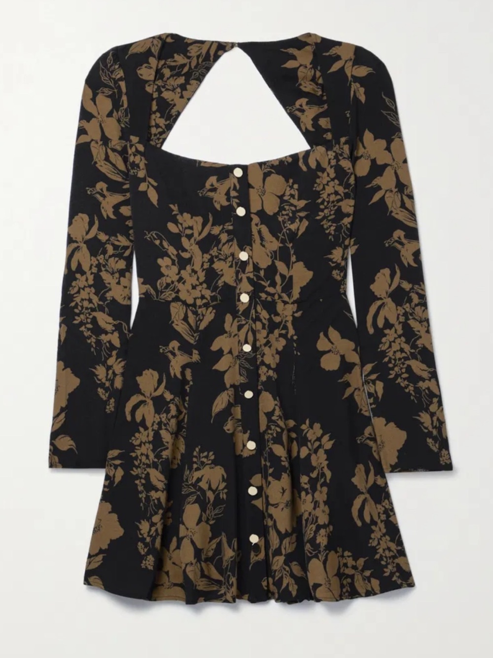 Reformation Indira Cutout Floral-print Crepe Mini Dress - Picture 2 of 6
